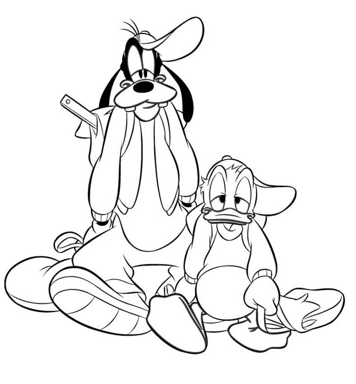 coloriage donald et dingo rappeurs